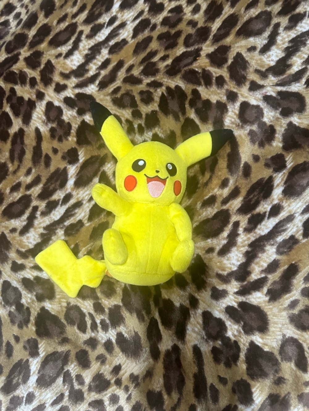Pokemon Yellow Pikachu Plush with Black Ear Tips and Red Cheeks